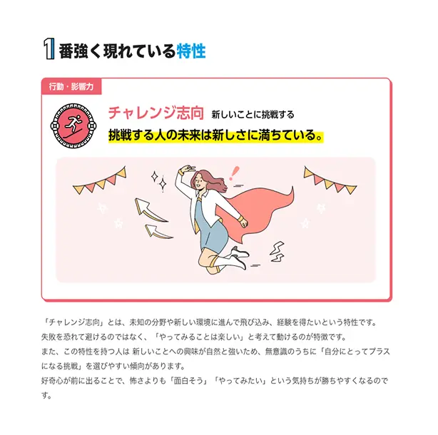 診断結果の詳細カード画面