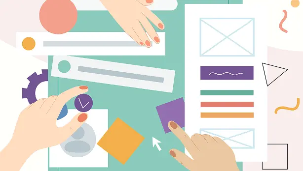 ワークスペース上で制作するイラスト