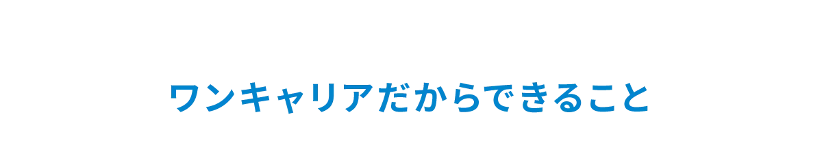ワンキャリアだからできること