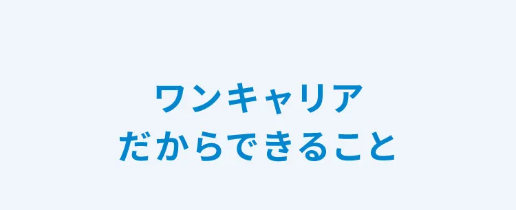 ワンキャリアだからできること